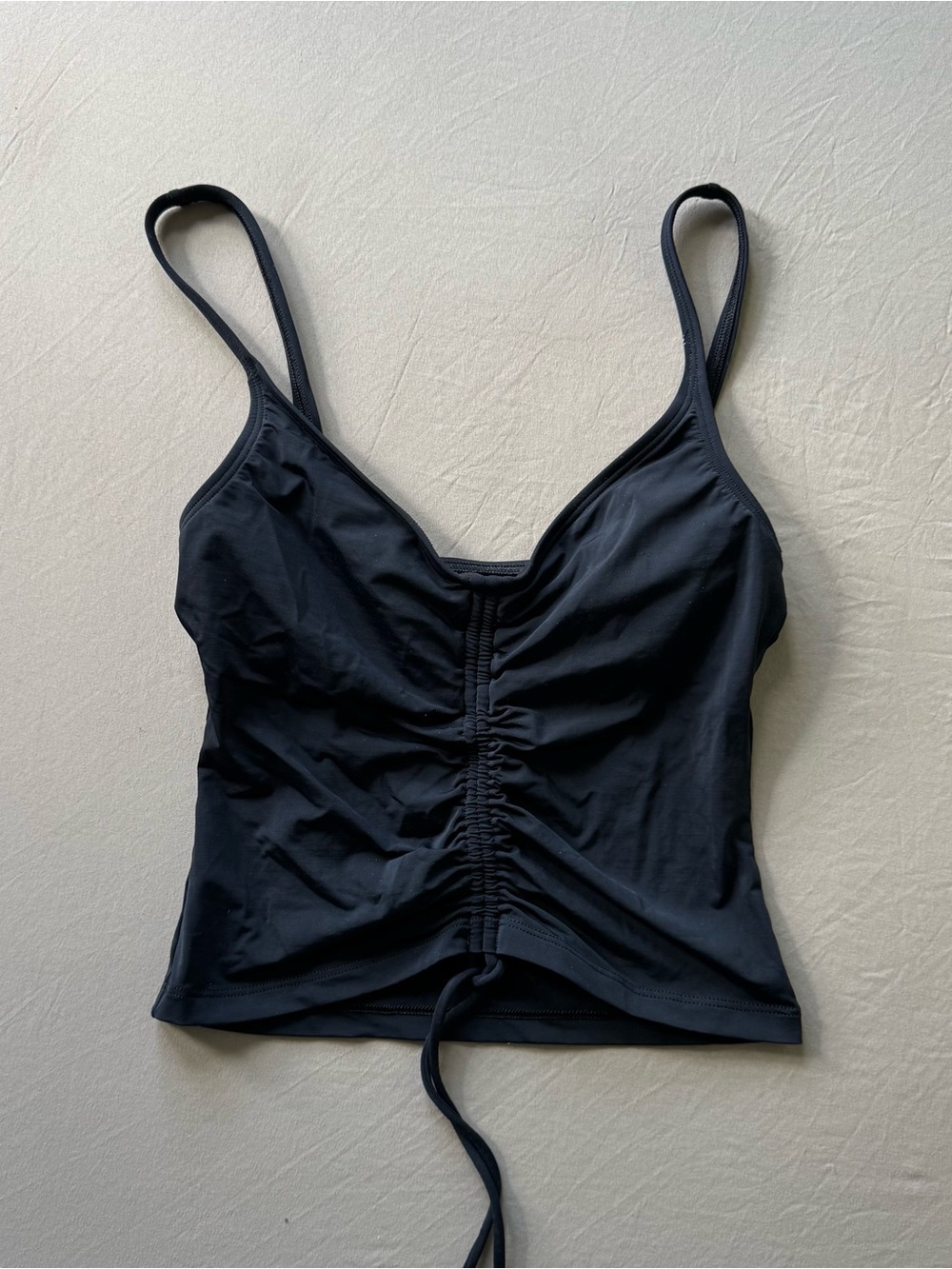 Y2K Era Baja Blue ruched V-neck tankini top